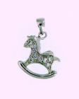 Ciondolo in argento 925%° con cavalluccio a dondolo in zirconi P-1784
